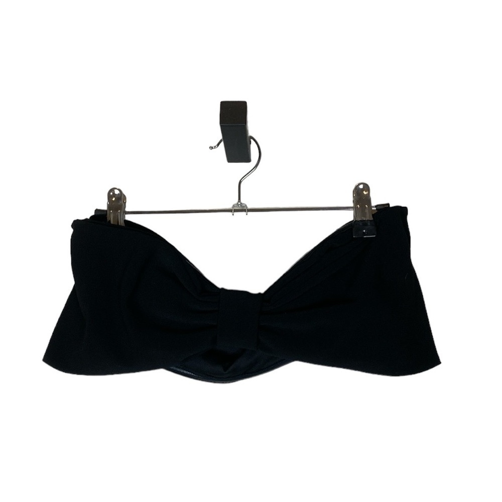 Black bow bandeau crop top